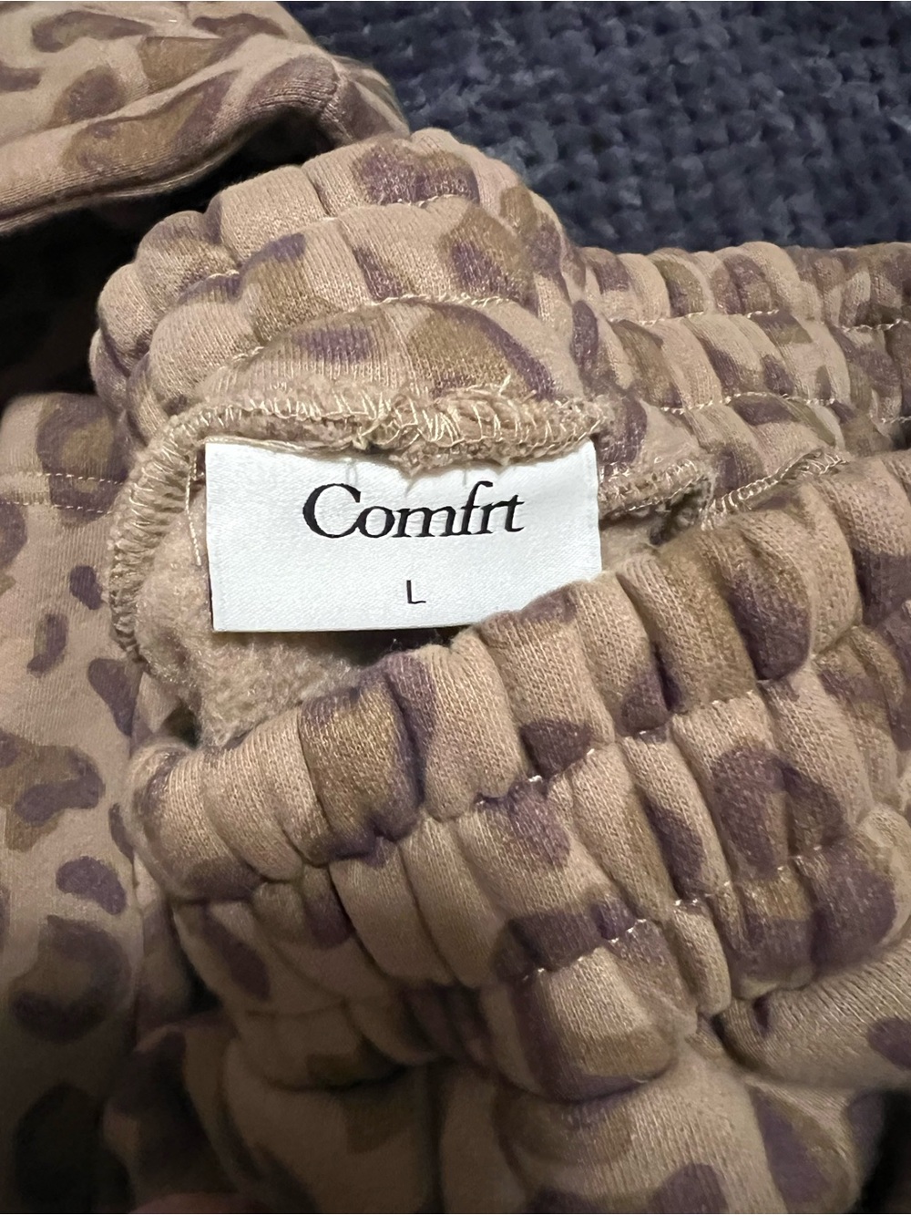 Comfort Women's Leopard Print Joggers & Hoodie Set - Tan/Brown - Picture 5 of 5